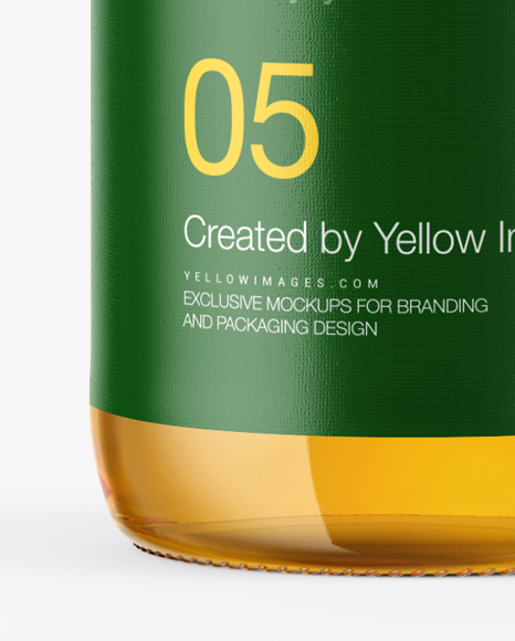 Clear Glass Bottle with Apple Juice Mockup PSD #2