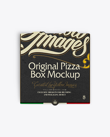 Download Pizza Box Mockup - Top View in Box Mockups on Yellow Images Object Mockups