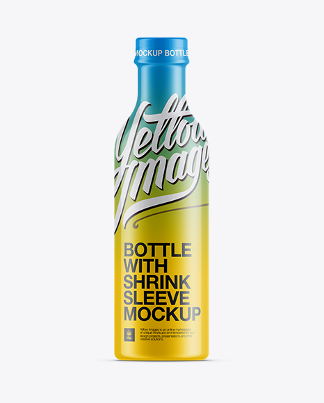 Download Juice Bottle In Shrink Sleeve Mockup In Bottle Mockups On Yellow Images Object Mockups PSD Mockup Templates