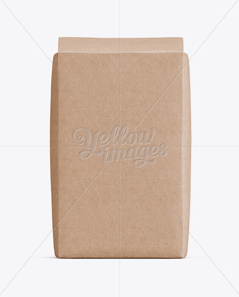 Download Kraft Paper Flour Bag Mockup Front View In Bag Sack Mockups On Yellow Images Object Mockups PSD Mockup Templates