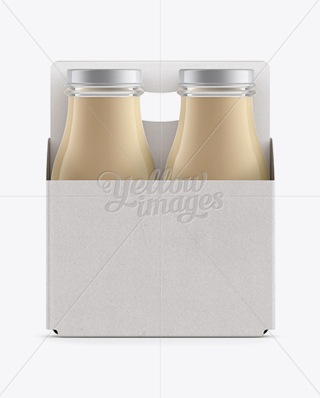 Download 4 Pack Bottle Carrier Mockup In Bottle Mockups On Yellow Images Object Mockups