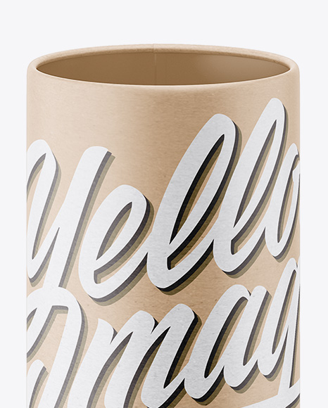 Opened Kraft Storage Jar Mockup   Front View (High Angle Shot) PSD #2