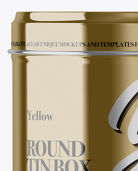 Download Metallic Tin Box Mockup In Box Mockups On Yellow Images Object Mockups PSD Mockup Templates