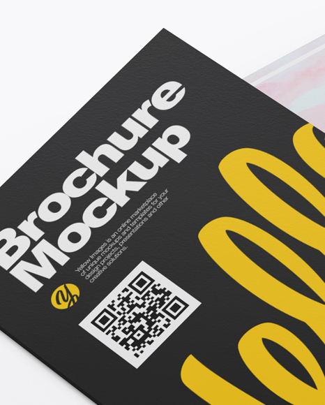 4xDL Brochure Mockup - Half Side View (High-Angle Shot) - download high