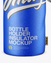 Metallic Bottle Holder Insulator Mockup on Yellow Images Object Mockups