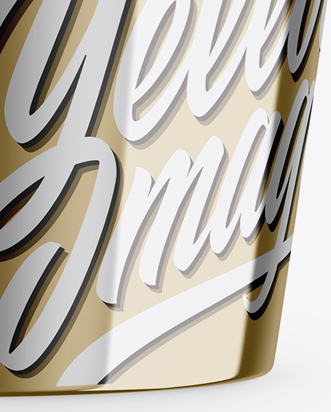 Metallic Container Mockup   Front View PSD #1