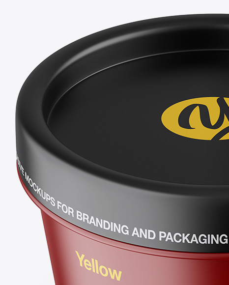 Matte Container Mockup   Front View (High Angle Shot) PSD #2