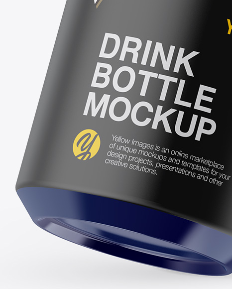 Slanted Matte Drink Bottle Mockup - Free Download Images High Quality