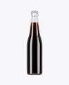 Clear Glass Bottle With Brown Ale Mockup