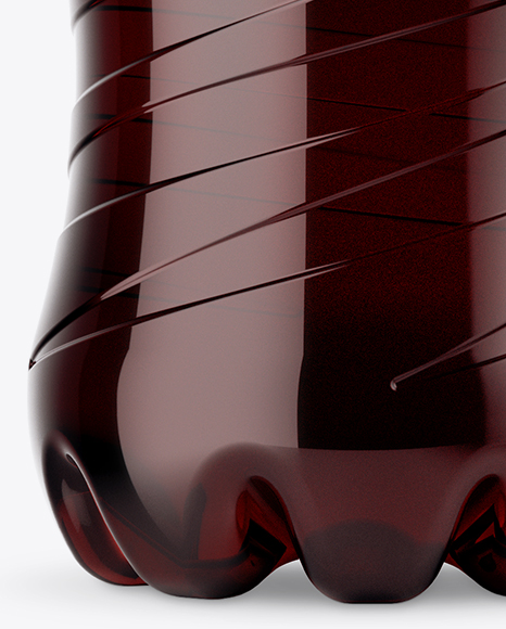 Clear PET Bottle with Cherry Juice Mockup