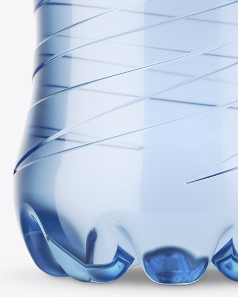 Blue PET Bottle with Water Mockup PSD #1