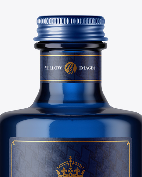 Blue Glass Bottle Mockup PSD #2