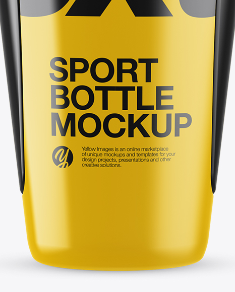 Download Glossy Sport Bottle Mockup in Bottle Mockups on Yellow ...