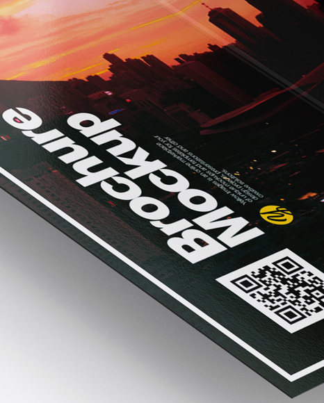 4xdl Brochure Mockup Half Side View High Angle Shot In Stationery Mockups On Yellow Images Object Mockups