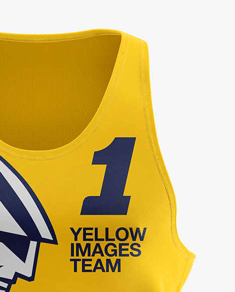 Download Basketball Kit Mockup - Front View in Apparel Mockups on Yellow Images Object Mockups