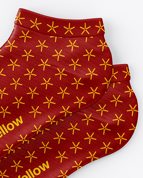 Socks Mockup Top View In Apparel Mockups On Yellow Images Object Mockups