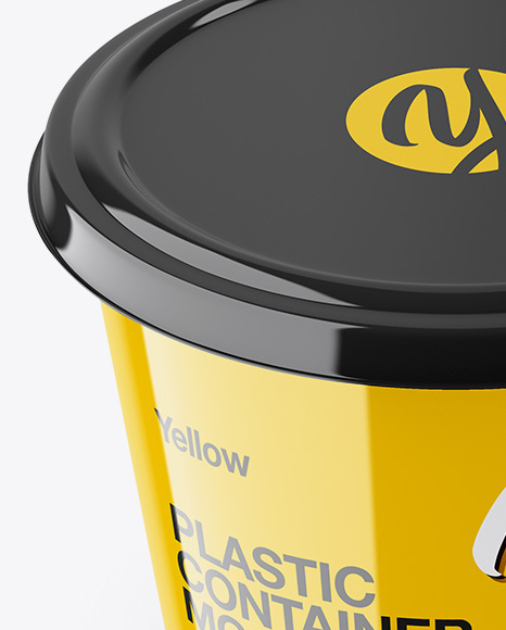 Glossy Plasic Container Mockup - High-Angle Shot - Free Download Images