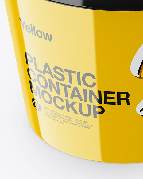 Glossy Plasic Container Mockup   High Angle Shot PSD #1