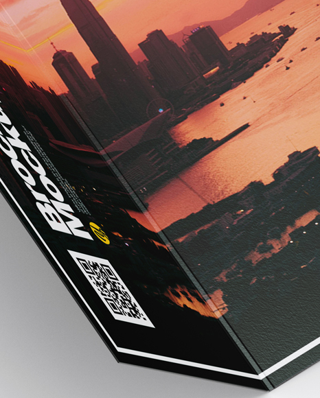 4xdl Brochure Mockup Half Side View High Angle Shot In Stationery Mockups On Yellow Images Object Mockups