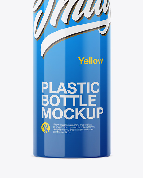 Glossy Sprayer Bottle Mockup on Yellow Images Object Mockups