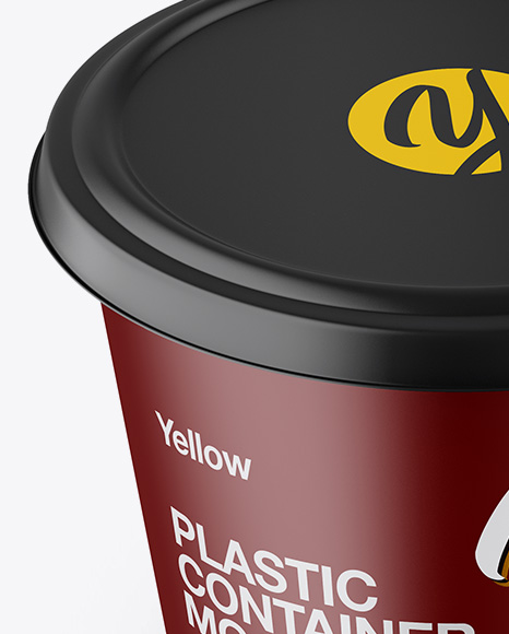 Mattte Plasic Container Mockup - High-Angle Shot - Free Download Images