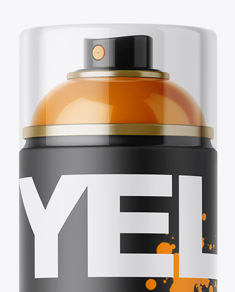 Matte Spray Can With Transparent Cap Mockup PSD #2