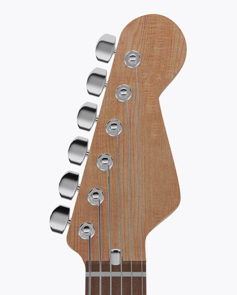 Electric Guitar with Wooden Fingerboard Mockup - Front View - Free