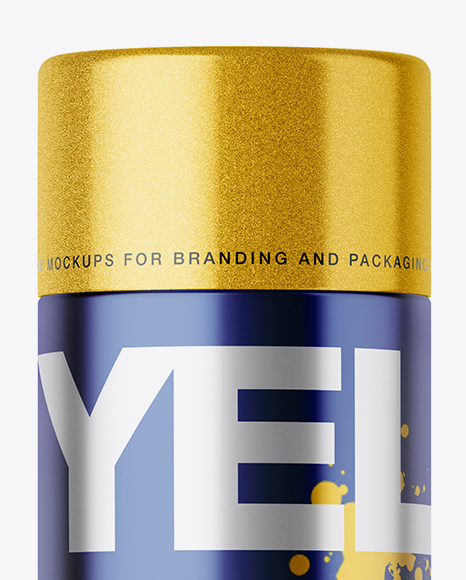 Closed Metallic Spray Can Mockup PSD #6