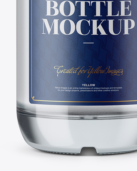Clear Glass Vodka Bottle Mockup PSD #1