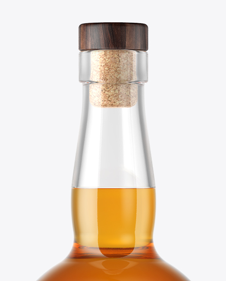 Whiskey Bottle with Wooden Cap Mockup PSD #5