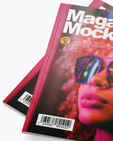 Download Two Magazines Mockup Top View In Stationery Mockups On Yellow Images Object Mockups