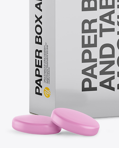 Paper Box With Tablets Mockup   Half Side View PSD #4