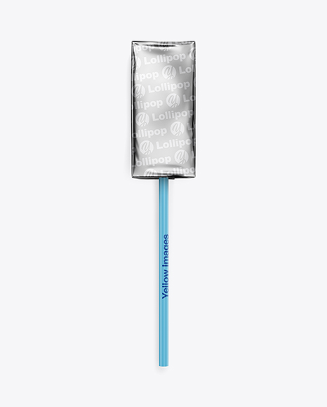 Lollipop in Foil Pack w/ Paper Label Mockup - Front View