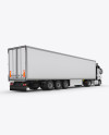 Refrigerator Truck HQ Mockup Back Half Side View
