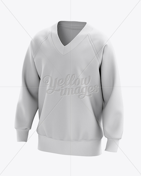 Download V Neck Sweatshirt Mockup Front View In Apparel Mockups On Yellow Images Object Mockups