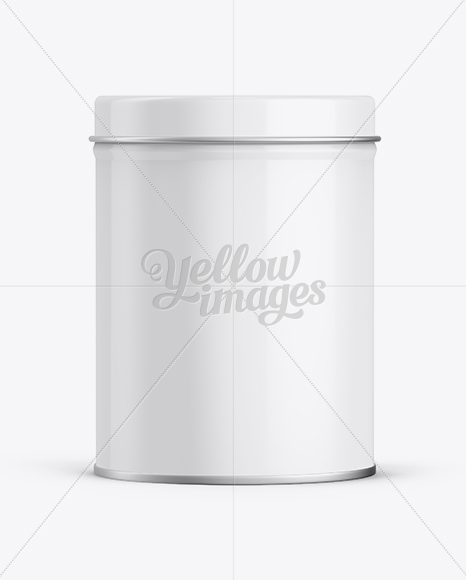 Download High Round Tin Box Mockup in Can Mockups on Yellow Images ...