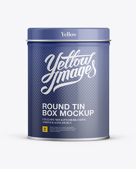 Download High Round Tin Box Mockup In Can Mockups On Yellow Images Object Mockups PSD Mockup Templates