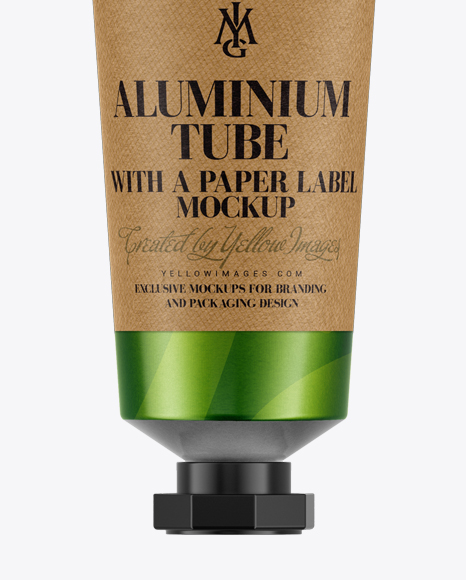 Download Aluminium Tube With A Paper Label Mockup In Tube Mockups On Yellow Images Object Mockups Yellowimages Mockups