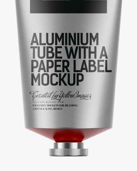 Aluminium Tube With A Paper Label Mockup In Tube Mockups On Yellow Images Object Mockups