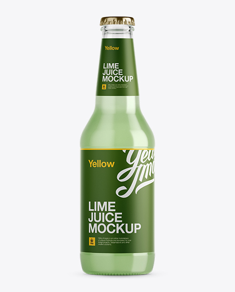 330ml Lime Juice Bottle Mockup PSD #2