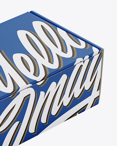 Matte Paper Box Mockup   Half Side View (High Angle Shot) PSD #1