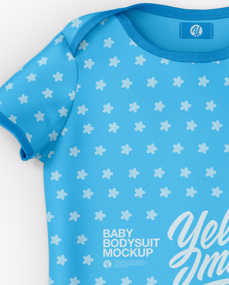 Baby Bodysuit Mockup Top View In Apparel Mockups On Yellow Images Object Mockups