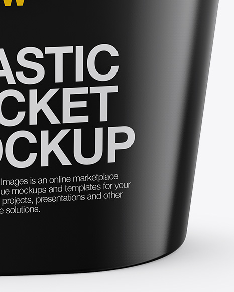 Plastic Bucket Mockup Front View High Angle Shot In Bottle Mockups On Yellow Images Object Mockups