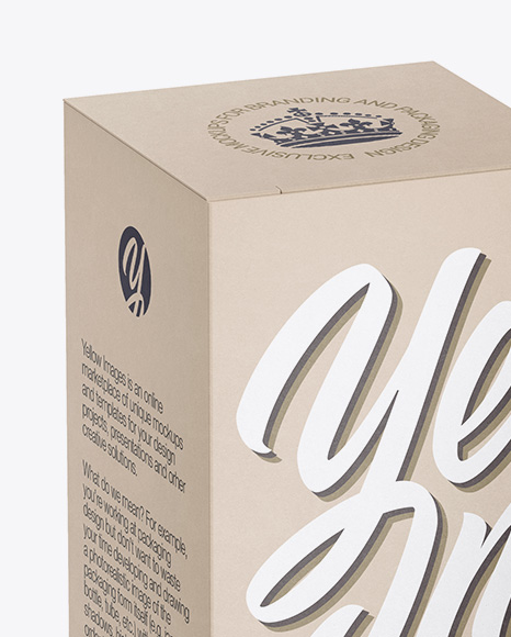 Download Kraft Box Mockup - Half Side View (High Angle Shot) in Box ... Yellowimages Mockups