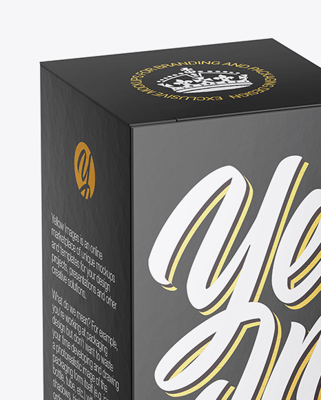 Paper Box Mockup Half Side View (High Angle Shot) PSD #2