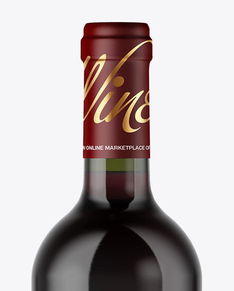 Download Green Glass Bottle With Red Wine Psd Mockup Yellowimages