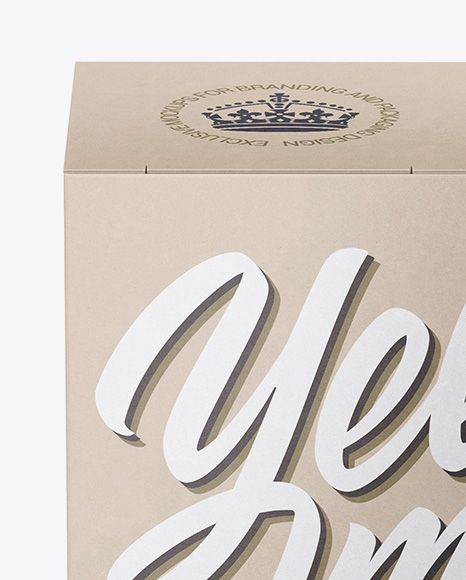 Kraft Box Mockup   Front View (High Angle Shot) PSD #2