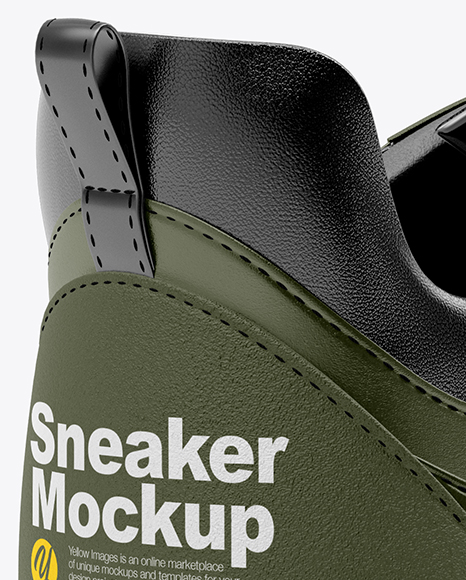 Download Sneaker Mockup Back Half Side View In Apparel Mockups On Yellow Images Object Mockups