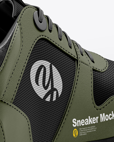 Download Sneaker Mockup Back Half Side View In Apparel Mockups On Yellow Images Object Mockups