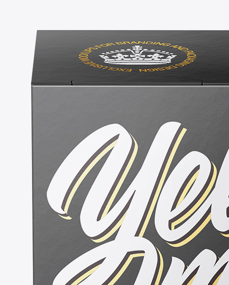 Download Paper Box Mockup - Front View (High Angle Shot) in Box Mockups on Yellow Images Object Mockups